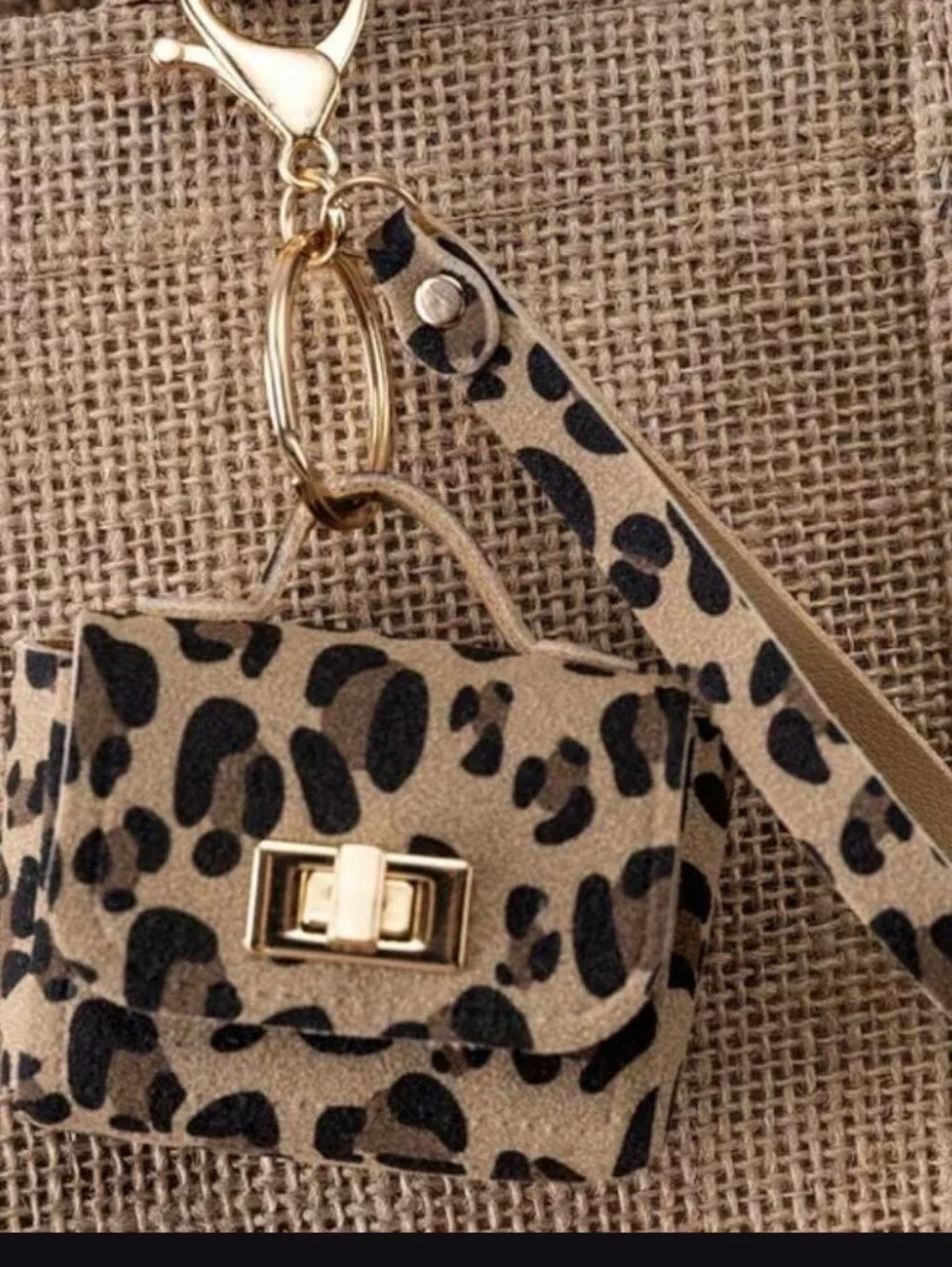 Leopard Print Mini Bag Charm New - Picture 2 of 3